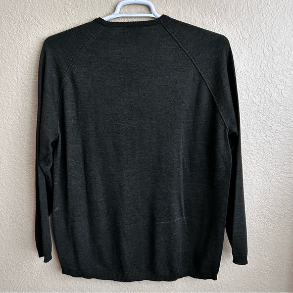 Lord & Taylor Olive Scoop Neck Merino Wool Sweater - Picture 3 of 8